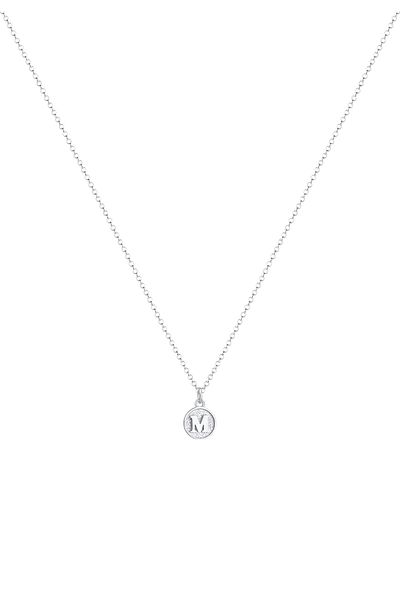 ELLI Colier Inițiale Trombocite Litera M Minimal În Argint Sterling 925