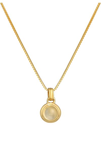 ELLI Necklace Ladies Solitaire Pendant Round Classic With Citrine Gemstone In 925 Sterling Silver Gold Pl