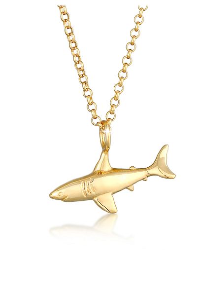 ELLI Necklace Ladies Shark Pendant Pea Necklace Animal Symbol Ocean Summer Trend In 925 Sterling Silver