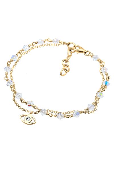 ELLI Bracelet Ladies Evil Eye With Crystals Gold Plated In 925 Sterling Silver