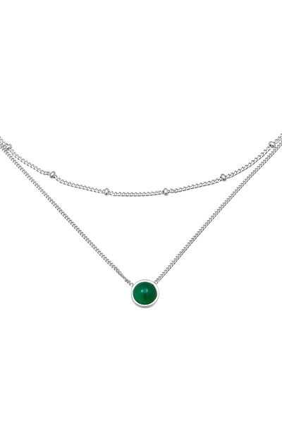 ELLI Colier Colier Premium pentru dama Choker Strat Bile Cu Agat In Argint Sterling 925