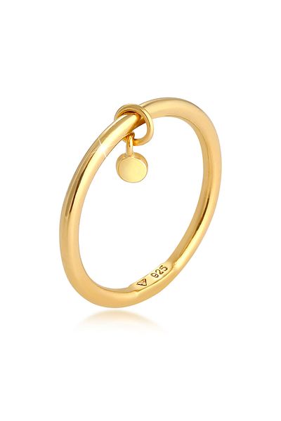 ELLI Ring Ladies Bandring Round Platelet Basic Minimal In 925 Sterling Silver