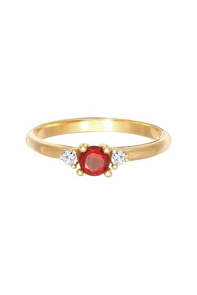 ELLI Ring Ladies Classic With Garnet And Topaz Gemstone In 925 Sterling Silver Gold Plated
