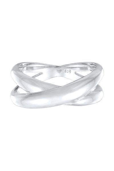 ELLI Inel pentru dama Wrap X Shape Cross Trend În argint 925