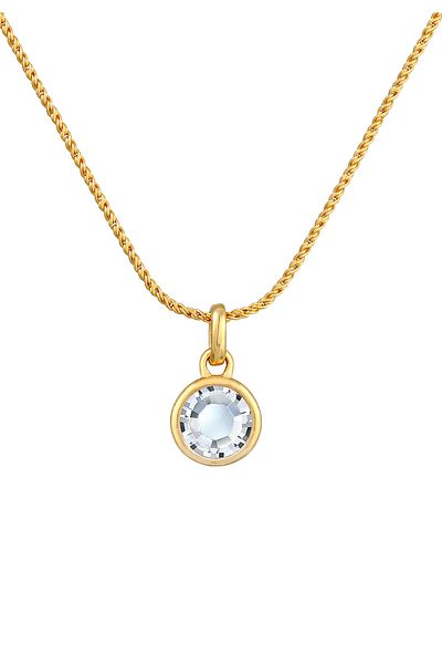 ELLI Necklace Ladies Pendant Solitaire Cord With Crystal In 925 Sterling Silver