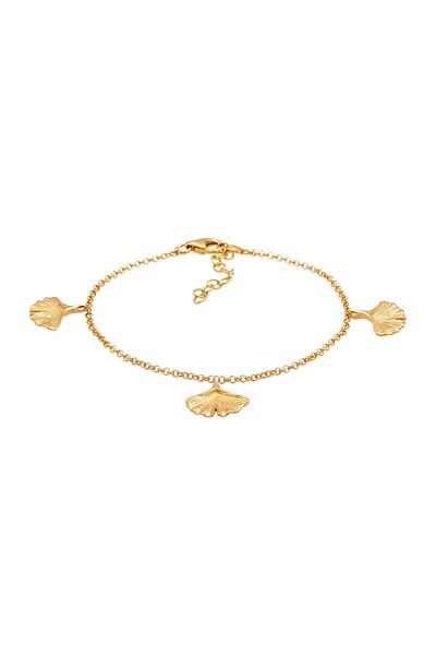 ELLI Bracelet Gingko Leaf Nature In 925 Sterling Silver Gold Plated