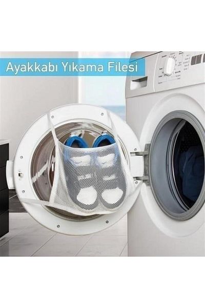 Buffer Practical Washing Machine Shoe Washing Net Connected to the Cover