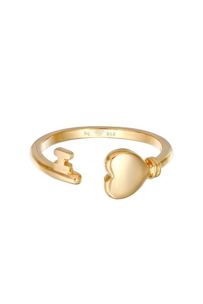 ELLI Ring Ladies Open Heart Key Symbol Love In 925 Sterling Silver