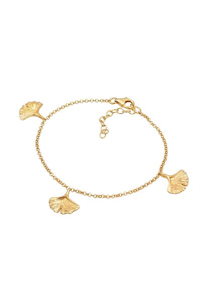 ELLI Bracelet Gingko Leaf Nature In 925 Sterling Silver Gold Plated