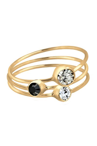ELLI Ring Ladies Stacking Set Of 3 Elegant With Crystals In 925 Sterling Silver