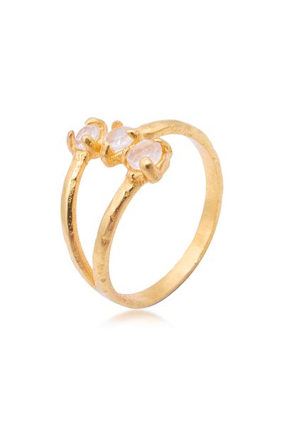 HAZE & GLORY Ring aus 925er-Sterlingsilber Hg – Ring-Damen- und Damen-Set mit Moonst