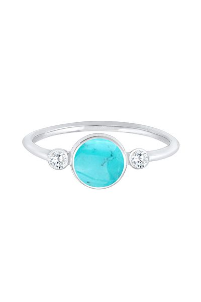 ELLI Inel de damă, stil boho, cu cristale de zirconiu, Howlith, din argint 925