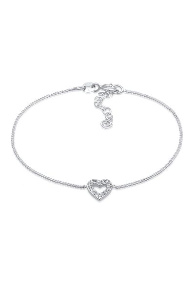 ELLI Herz Romantisches Armband aus 925er Silber mit Kristallen