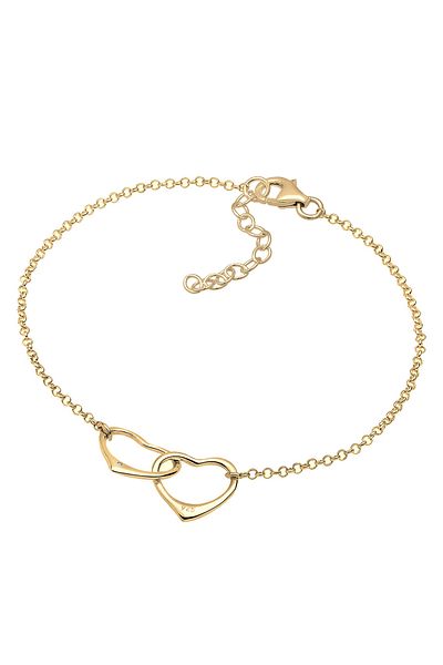 ELLI Bracelet Ladies Heart Intertwined Love With Diamond (0.015 CT.) In 925 Sterling Silver