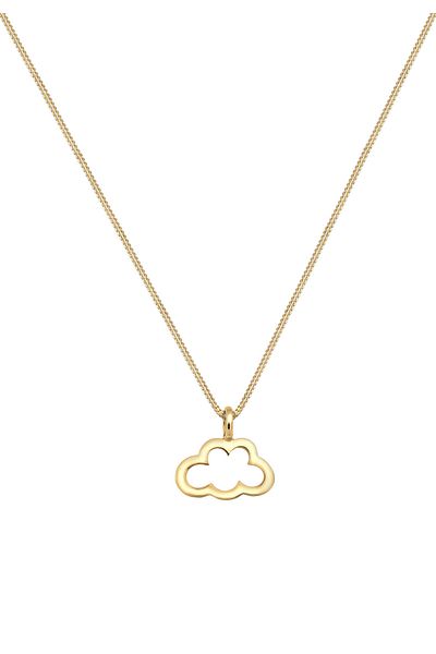 ELLI Necklace Cut-out Cloud Pendant In 925 Sterling Silver Gold Plated