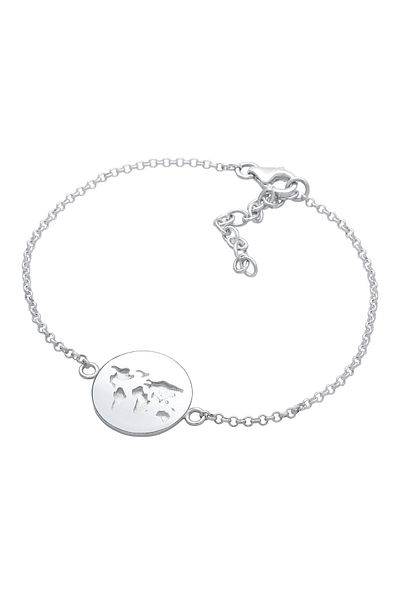ELLI Bracelet World Map Platelet Pendant Holiday 925 Sterling Silver