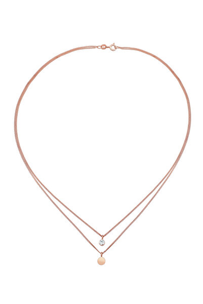 ELLI Dámský náhrdelník s vrstvou destiček a krystalem ze sterlingového stříbra 925