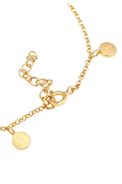 ELLI Dámský náramek s mincovními destičkami a kruhovým vzorem, základní geometrický vzhled, nastavitelný, ze sterlingového stříbra 925