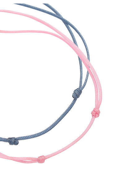 ELLI Dětský náramek se srdíčky, nylonová stuha, sada 2 kusů, stříbro 925