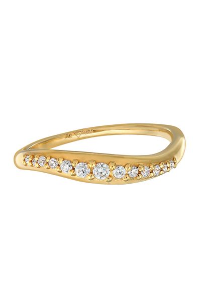 ELLI Ring Ladies Stack Curved Elegant With Zirconia Crystals In 925 Sterling Silver