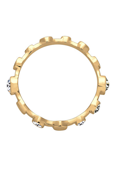 ELLI Dámský prsten Geo Color s krystaly ze sterlingového stříbra 925, pozlacený