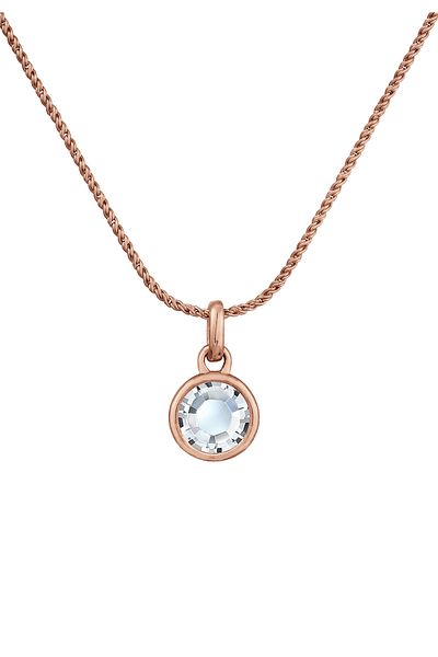 ELLI Colier Doamnă Snur Solitar Pandantiv Cu Cristal În Argint Sterling 925