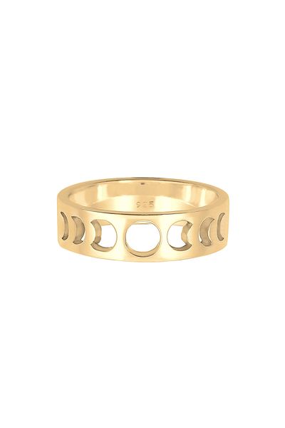 ELLI Ring Cut-out Moon Phases Astro Gold Plated 925 Sterling Silver
