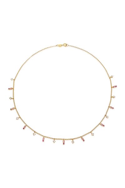 ELLI Necklace Ladies Pendant Sparkling With Crystal Pink Rose In 925 Sterling Silver