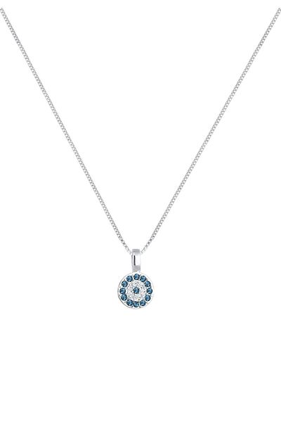 ELLI Halskette Damen Böser Blick Anhänger mit Kristallen in 925 Sterling Silber
