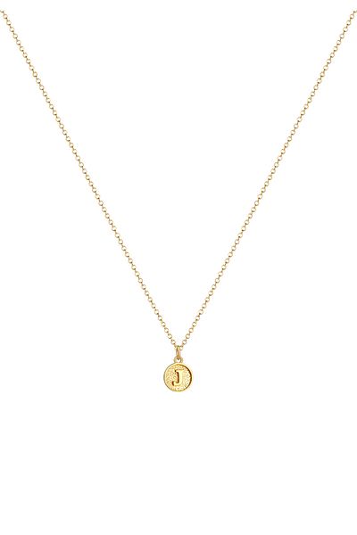 ELLI Necklace Women Letter J Platelet Initials Basic In 925 Sterling Silver