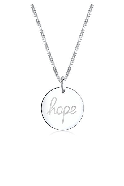 ELLI Colier pentru femei cu pandantiv cu litere, filigran, din argint 925