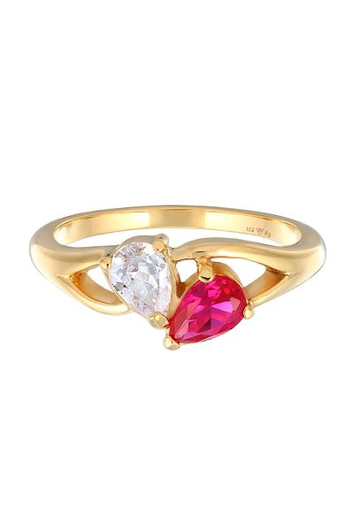 ELLI Ring Ladies Engagement Ring Infinity With Zirconia And Synth. Ruby In 925 Sterling Silver
