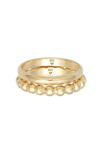 ELLI Ring Ladies Band Ring Duo Basic Ball Trend Basic In 925 Sterling Silver