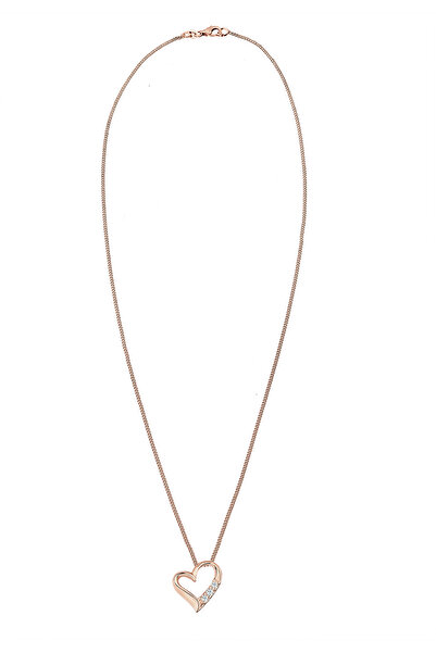 ELLI Dámský náhrdelník s přívěskem ve tvaru srdce Eternity s diamanty (0,045 ct.) ze sterlingového stříbra 925