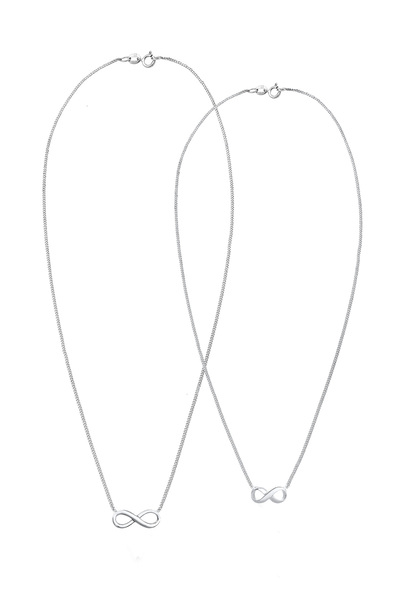 ELLI Dámský náhrdelník se symbolem nekonečna, matkou a dítětem, s láskou a spojením ze sterlingového stříbra 925