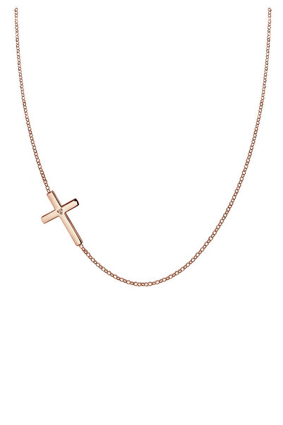 ELLI Dámský náhrdelník s křížkem a přívěskem Religion Basic ze stříbra 925, pozlacený