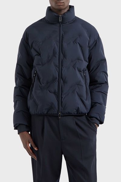Emporio Armani معطف رجالي قابل للنفخ - مبطن، مقاس عادي، حشوة أسفل، ياقة واقفة، معطف قصير قابل للنفخ 6D1BD6 1N