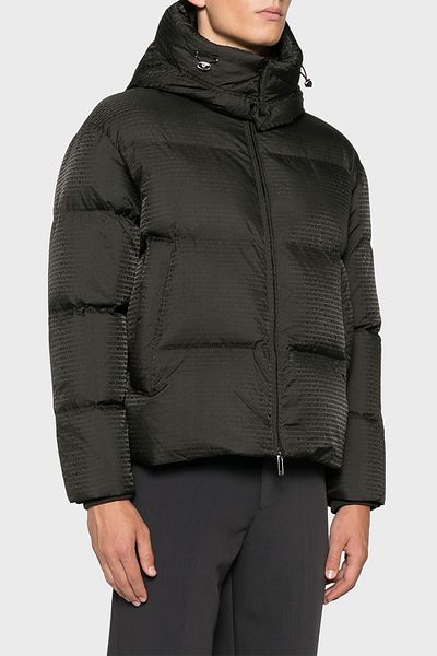 Emporio Armani Men's down Jacket - Jacquard, Regular Fit, down Padded, Detachable Hooded Coat 6