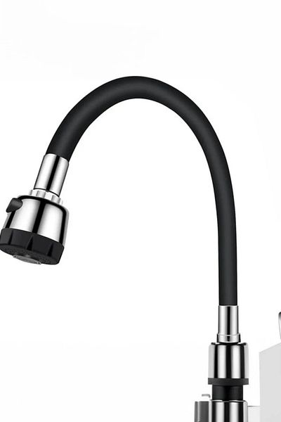 Amazex Store 2-Function Spiral Faucet Head with Colorful Silicone Swivel Head - Black (4767)