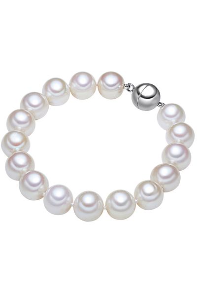 Lulu & Jane Perlenarmband Armband Sterling Silber Süßwasser-zuchtperle Weiß