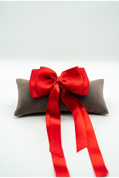 Perry Accesories 23 Nisan Kırmızı Renk Fiyonk Kurdele Toka Çift Saçaklı Kurdele Fiyonk Toka