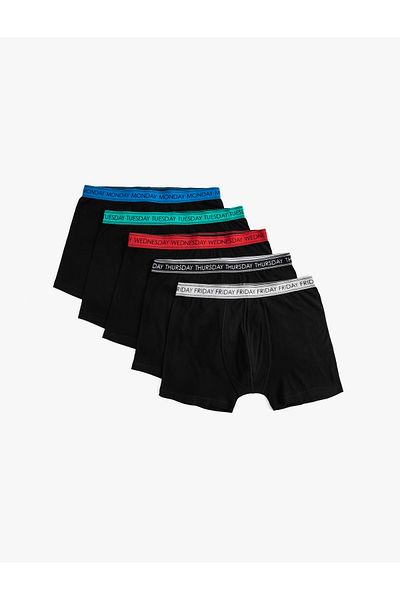 Koton Set boxer 5 piese cu slogan imprimat - talie elastică