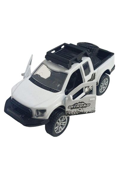 blueb Pull and Drop Metal Off-Road Vehicle 13 cm - White
