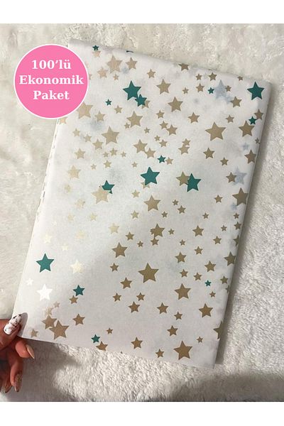 Hayal.kirtasiyesi 100 Patterned Pelur Paper - Economic Package 50X70 Cm, Gold Valentine's Day New Year