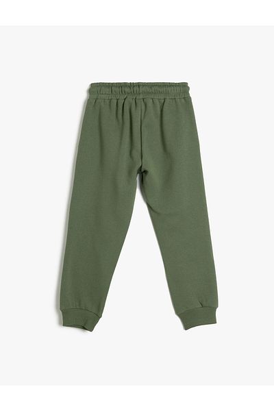 Koton Jogger Sweatpants with Tie Waist Print Detail Cotton