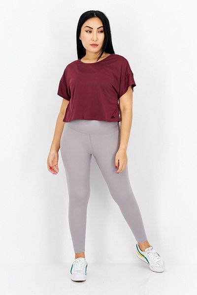 adidas Women Sportswear Fit Short Sleeve Training Top, Maroon