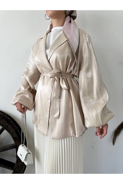 TANISA Μπουφάν Luna Glitter Satin Fabric Blazer TNS-4393