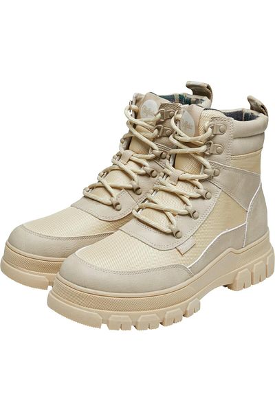 Buffalo Damen Elegante Stiefel Nova Com 1622529 Creme Beige Textil/synthetik Mit Herausnehmbares Foam Fussbe
