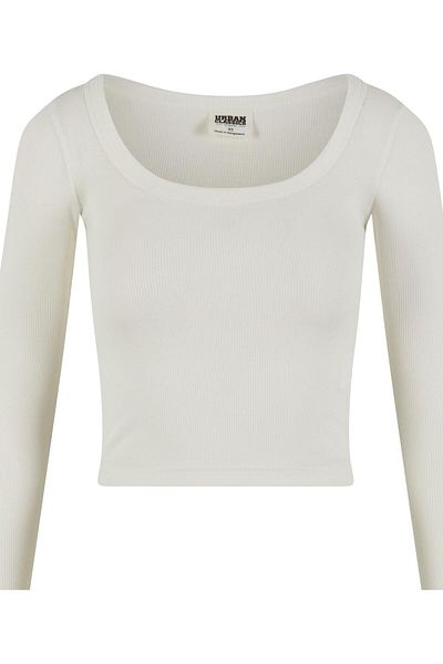Urban Classics Ladies Organic Rib Jersey Wide Neck Longsleeve