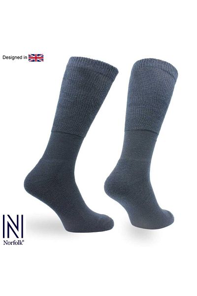 NORFOLK Morgan Stretch Technology Wool - Екстра широки чорапи под коляното с оток в тъмносиньо